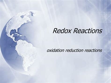 Ppt Redox Reactions Powerpoint Presentation Free Download Id1733600