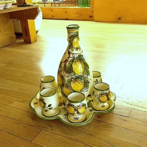 Whether you use them only when you entertain or you just want to liven up your evenings at home, you can find the perfect set to suit your needs. Toscana Bees Limoncello Set | Italian Pottery Outlet