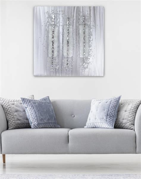 White Crystal Luxe Silver Wall Art Contemporary Art Uk