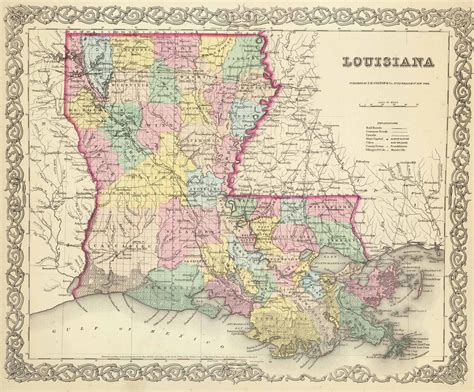 1856 State Map Of Louisiana Louisiana Map Historical Maps Vintage Maps