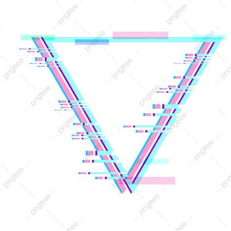 Triangle Glitch Hd Transparent Glitch Border Colorful Triangle Glitch