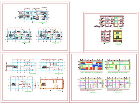 Vivienda Multifamiliar Plantas En Autocad Cad Mb Bibliocad My Xxx Hot