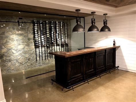 A Real Beauty This Rustic Style Custom Home Bar Features Rough Sawn