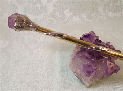 Amethyst Crystal Wand Pagan Wiccan Magic Wand Witch Wizzard Etsy In