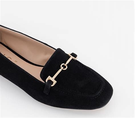 Office Flying High Snaffle Suede Loafers Black Suede Flat Shoes For Women