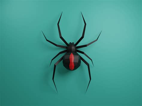 Black Widow Spider Halloween Papercraft Xl Version Diy Etsy