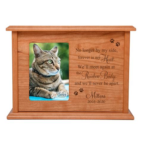 Custom Pet Cremation Urn with Picture Frame Holds 4x6 Photo - Rainbow