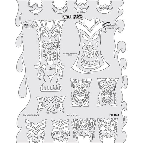 Artoolproducts Artool Freehand Airbrush Template Tm4 Tiki Bar Colours