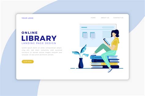 Online Library Landing Page 830728 Vector Art At Vecteezy