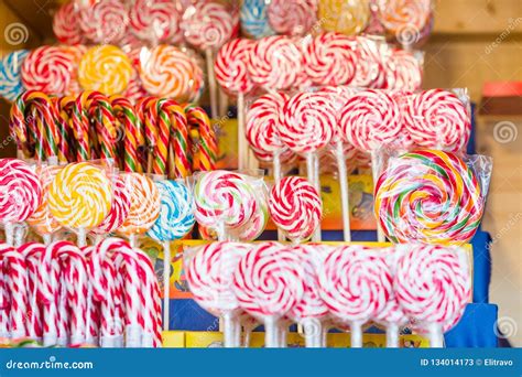 Many Colorful Lollipops Candy For Child Stock Image Image Of