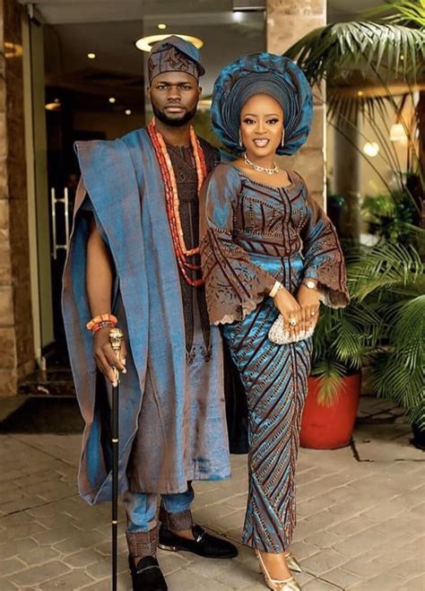 African Traditional Wedding Aso Oke Complete Set For Couple Bride And Groom In 2020 African