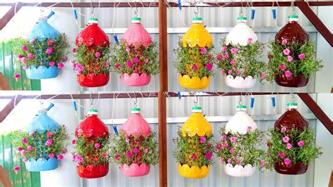 Brilliant Ideas Colorful Hanging Garden From Recycled Plastic Bottles