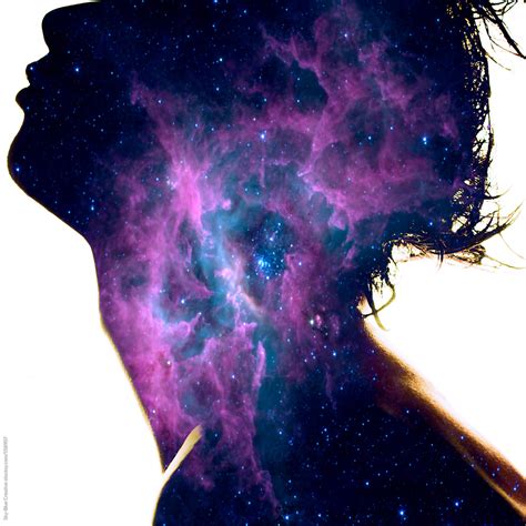 Silhouette Of Young Man And Stars Profile By Sky Blue Creative