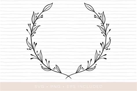 Floral Wreath Svg Cutfile Elegant And Delicate Svg Png Eps