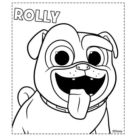 Kleurplaat van een hond printen leuk voor kids. Leuk voor kids - Rolly
