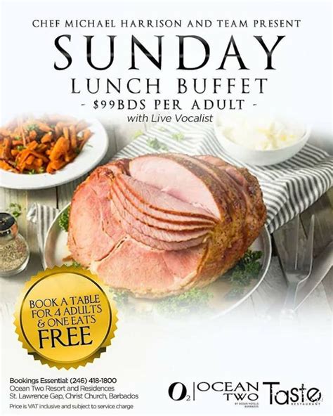 sunday lunch buffet at ocean two what s on in barbados 2019 07 07 to 2019 07 28
