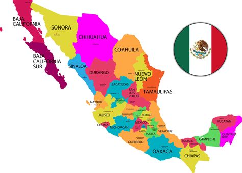 Mapa De México Con Nombres Y División Política