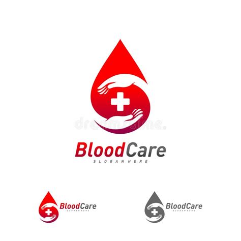 Care Blood Donation Logo Template Vector Droplet Blood Logo Design