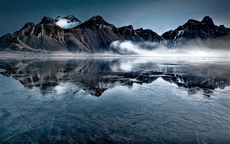 Vestrahorn Mountain 4k Wallpaper Photos Cantik