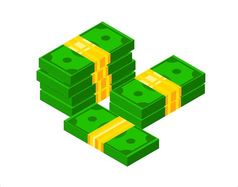 Pile Of Cash Isometric Dollar Banknote Icon 3d Stacked Dollar Bundle