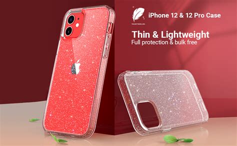 Ulak For Iphone 1212 Pro Case Clear Glitter Soft Tpu Cover Anti