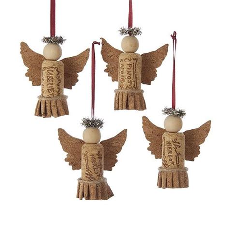 Wine Cork Angels Ornaments Retrofestiveca