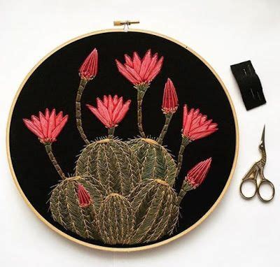 Deshilachado Cactus Embroidery Embroidery Hoop Crafts Embroidery