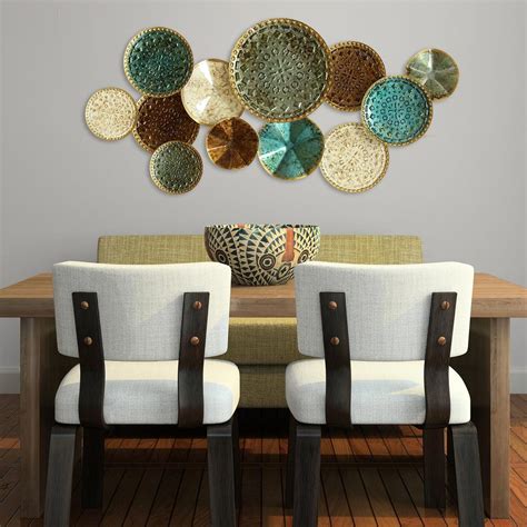 Stratton home decor's hanging boho wood wall art injects unique charm into any space. Stratton Home Decor Multi Metal Plate Wall Decor-S01657 ...