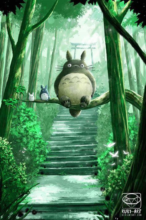 Totoro Ghibli Fanart By Https Deviantart Com Ruby Art On