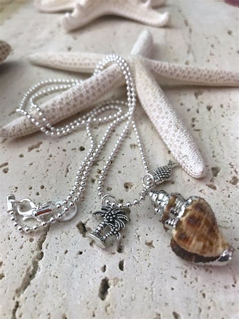 Silver Shell Necklace Shell Necklaces Beach Style Jewelry Shell Jewelry