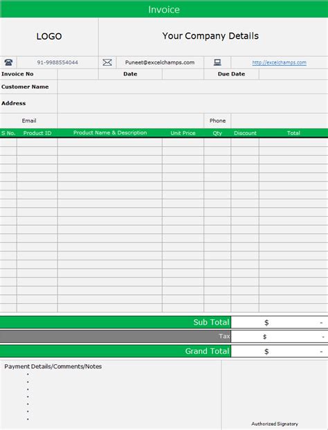 Invoice Inventory Excel Excel Templates Gambaran