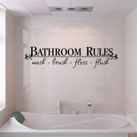 Bathroom Rules Quote Bathroom Wall Decals Stickers Vinyl Art Home Diy