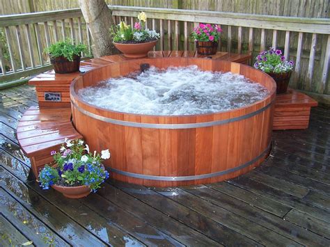 Plus wood holds the heat longer than other tub material. Cedar Wood Hot Tubs Custom Wood Hot Tubs Electric or Gas Heat