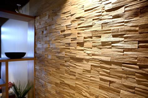 Wooden Wall Cladding Oak Brick Relief Walls Interior