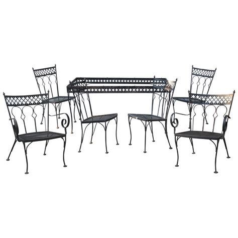Vintage mid century wrought iron console table by salterini. Wrought Iron Patio Dining Set Salterini | Exclusive furniture, Patio dining set, Decorative ...