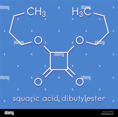 Squaric Acid Dibutyl Ester Drug Molecule Skeletal Formula Stock Photo