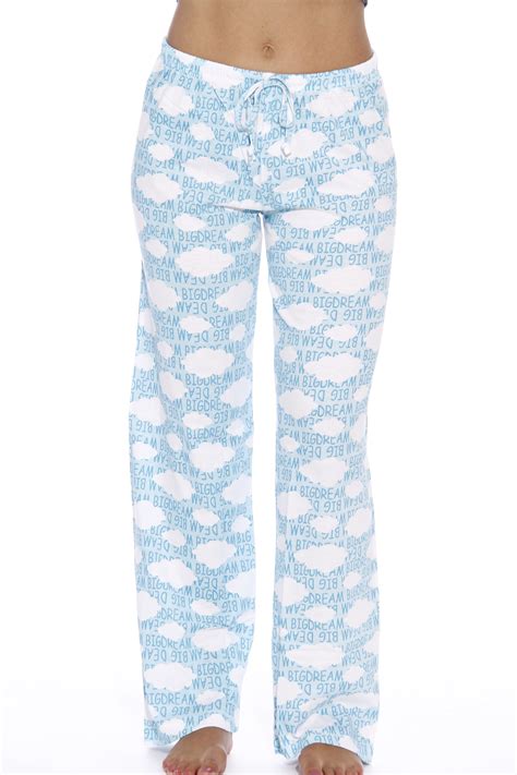 Just Love Women Pajama Pants Sleepwear Holiday Prints Clouds Blue Large