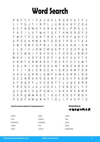 Word Search In Adults Activities