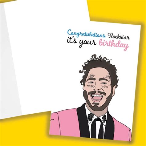 Congratulations Rockstar Its Your Birthday Post Malone Etsy