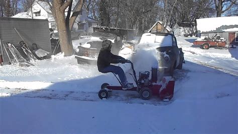 Rideable Homemade Self Propelled Snow Blower Youtube