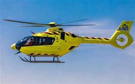 Download Wallpapers Airbus H135 4k Yellow Helicopter Civil Aviation