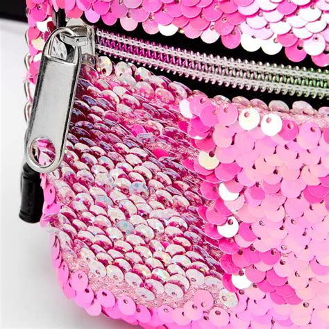 Reversible Sequin Mini Backpack Crossbody Bag Pink Claires Us