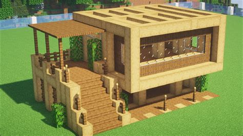 Minecraft Tutorial Casa Simples Feita De Madeira Youtube
