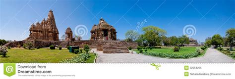 Khajuraho Temple Panoramic India Stock Image Image Of