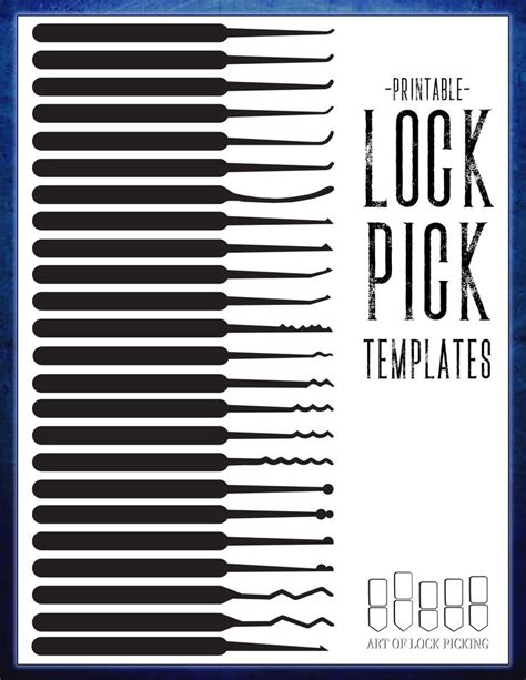 printable lock pick templates   printables lock picking tools templates