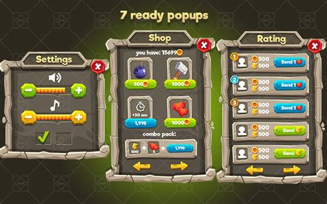 Stone Cartoon Gui Pack Gamedev Market