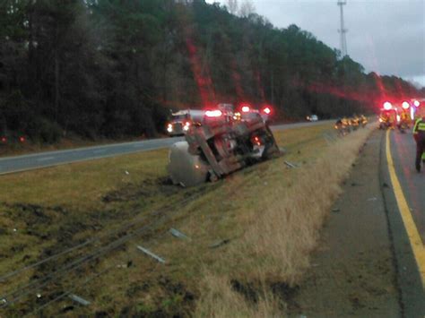 The crash happened on the south ramp to interstate 64/71. Overturned tanker snarls traffic on I-65 near Cullman - al.com