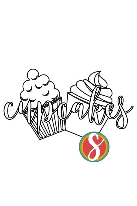 Two Cute Cupcakes Free Coloring Page A Simple And Free Coloring Page