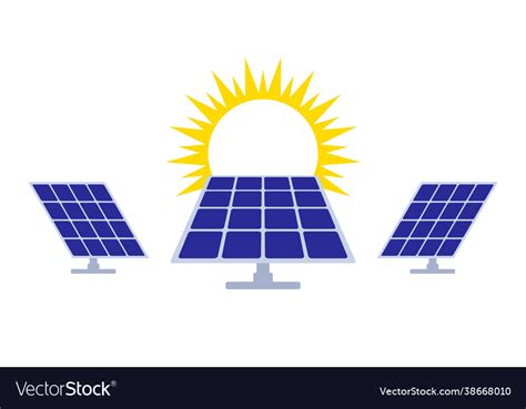 Solar Panel Sun Energy Sign Icon Symbol Royalty Free Vector