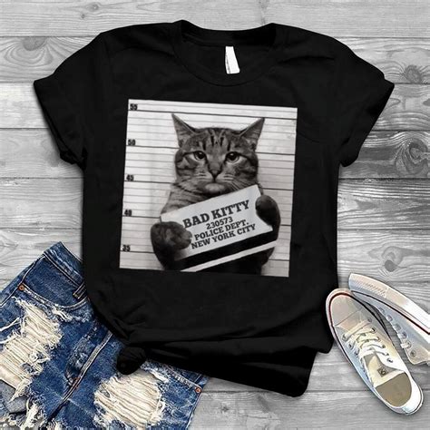 Cat Prison Jail Prisoner Bad Kitty Mugshot T Shirt